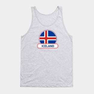 Iceland Country Badge - Iceland Flag Tank Top